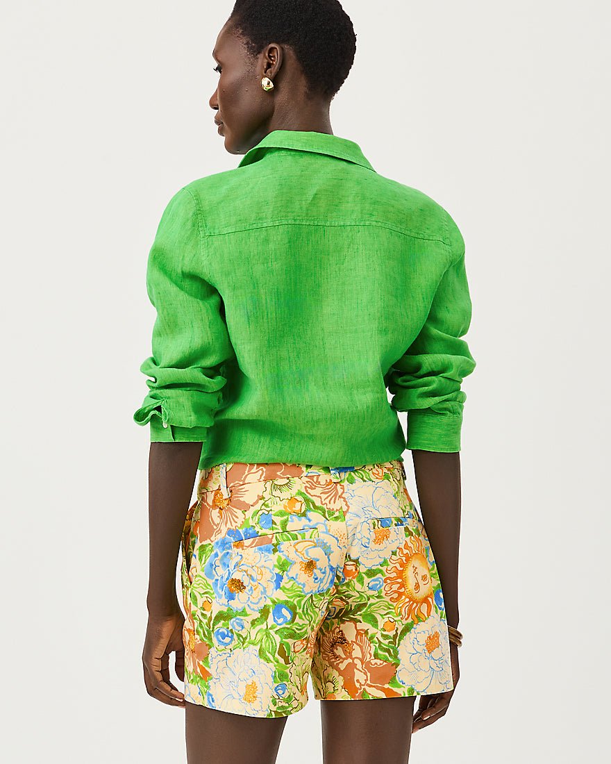 Lilly Pulitzer - Sea View Button Down Top - Ivy Green X Chateau Green