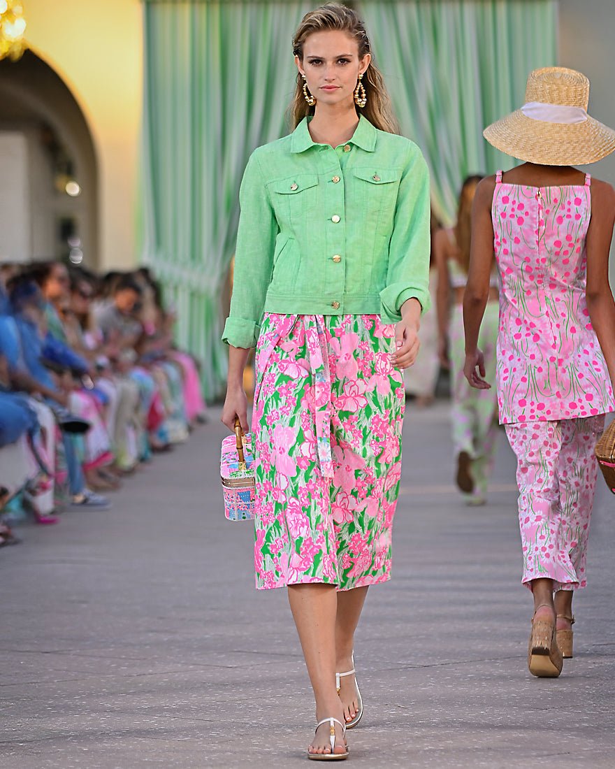 Lilly Pulitzer - Seaspray Linen Jacket - Jackfruit Green X Resort White