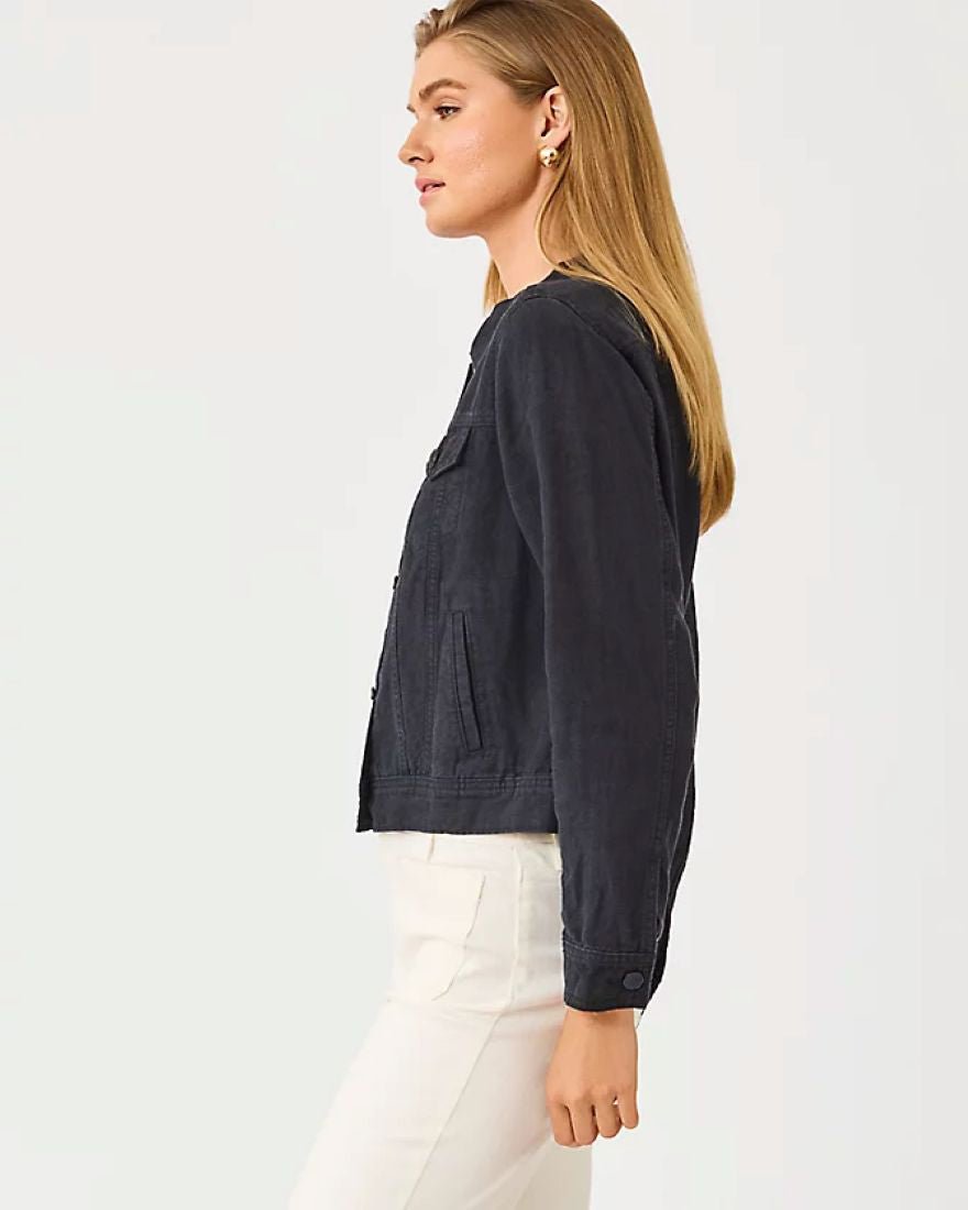 Lilly Pulitzer - Seaspray Linen Jacket - Noir X Noir