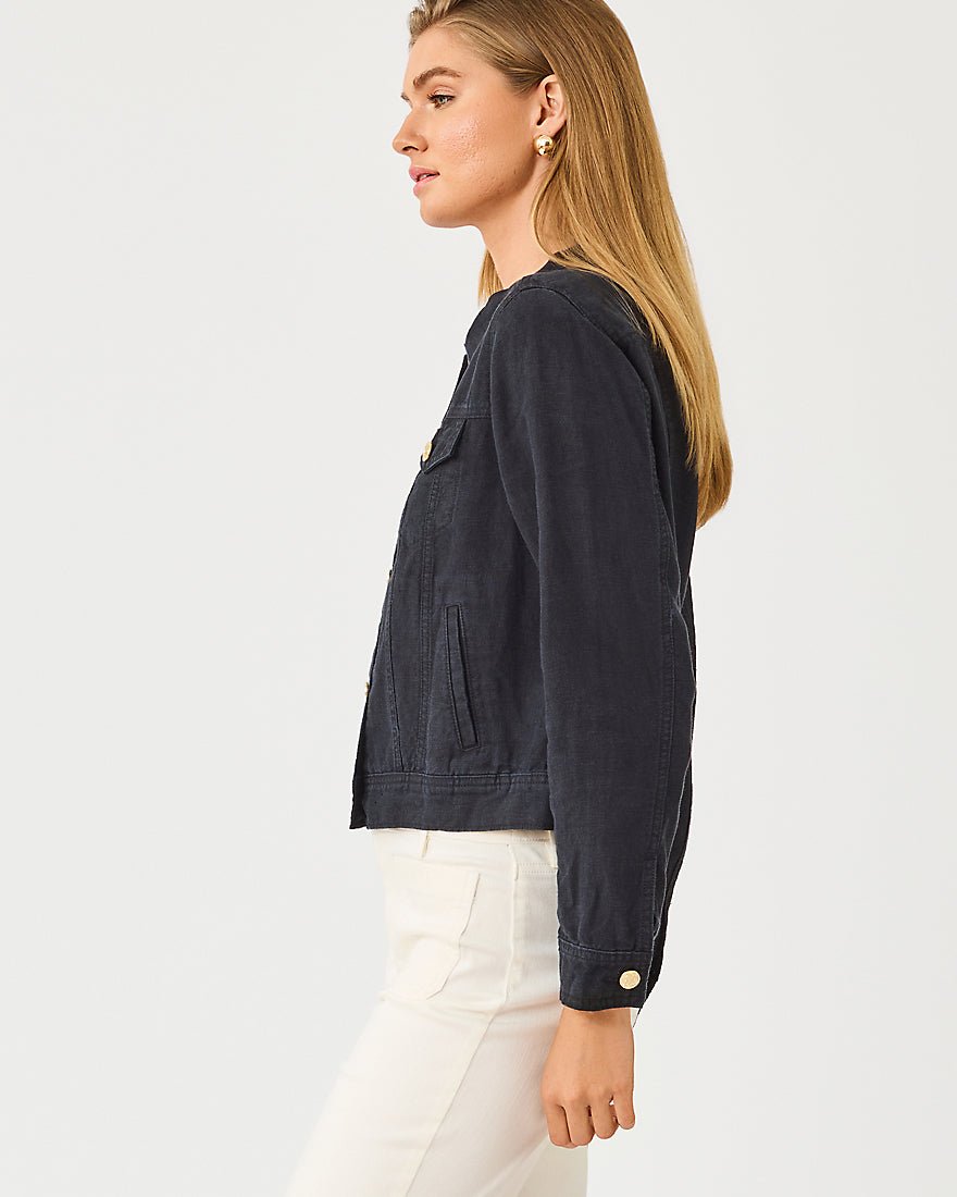 Lilly Pulitzer - Seaspray Linen Jacket - Noir X Noir