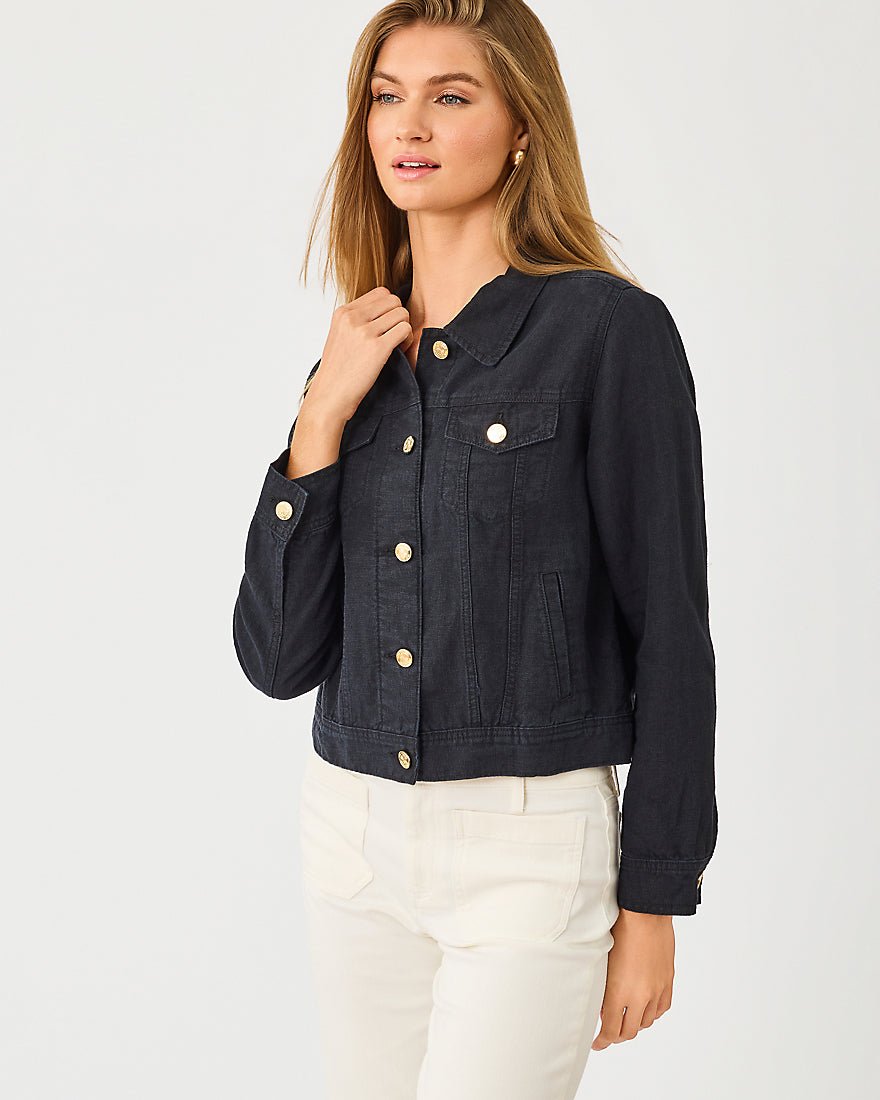 Lilly Pulitzer - Seaspray Linen Jacket - Noir X Noir