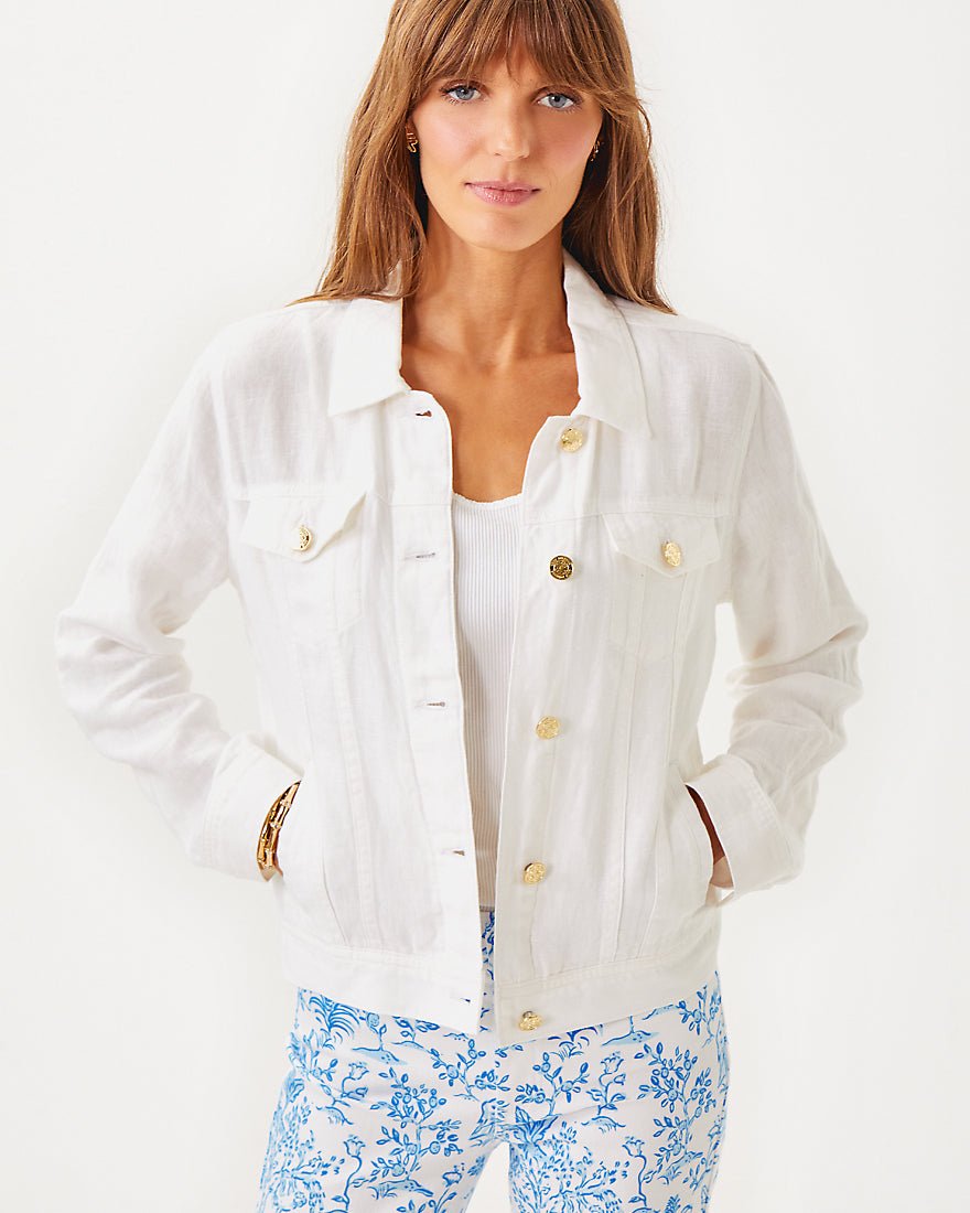 Lilly Pulitzer - Seaspray Linen Jacket - Resort White