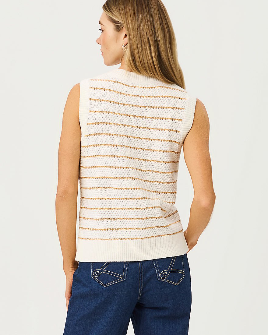 Lilly Pulitzer - Shayna Sweater Vest - Coconut Palm Tree Stripe