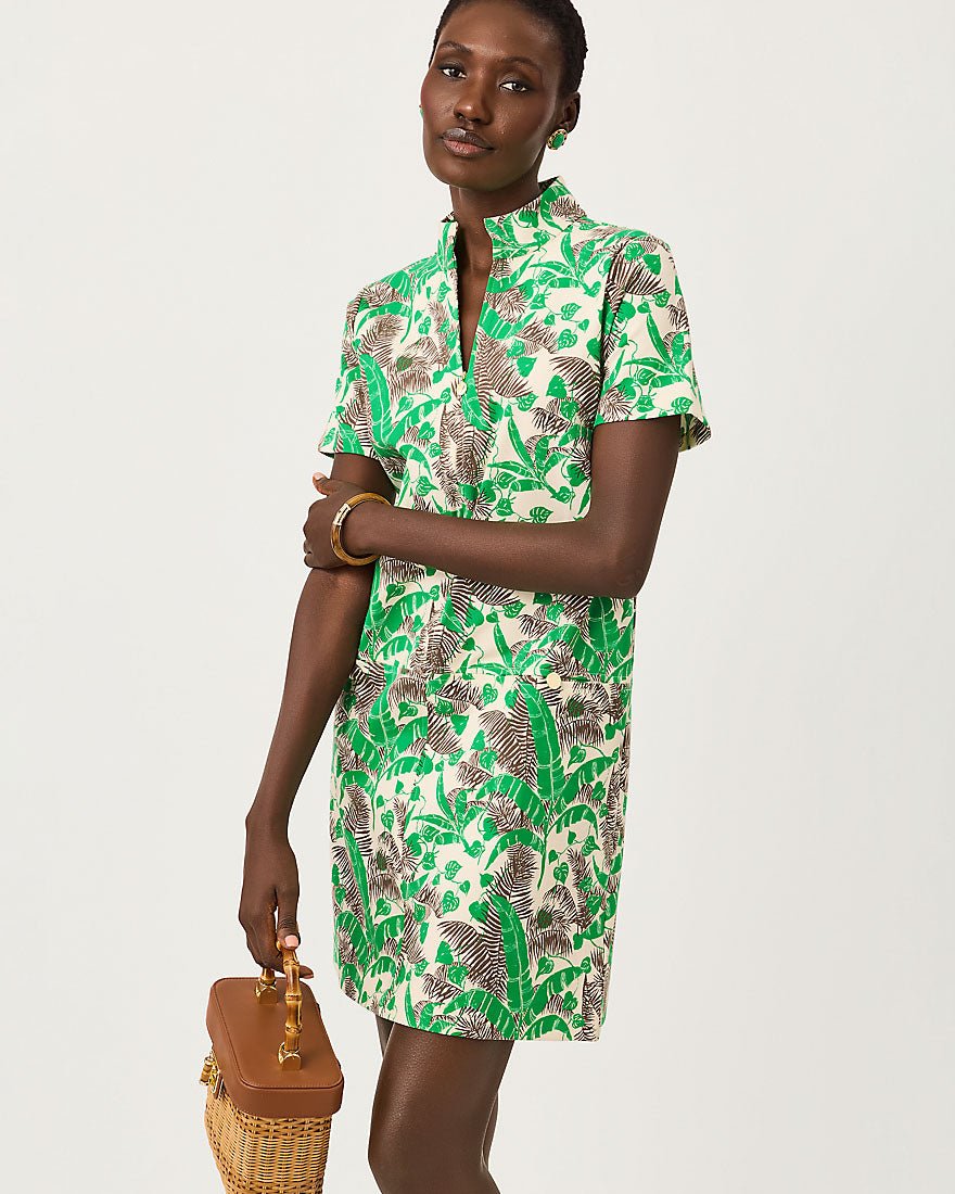 Lilly Pulitzer - Short Sleeve Rosee Dress - Vanilla Spice Hide And Leaf