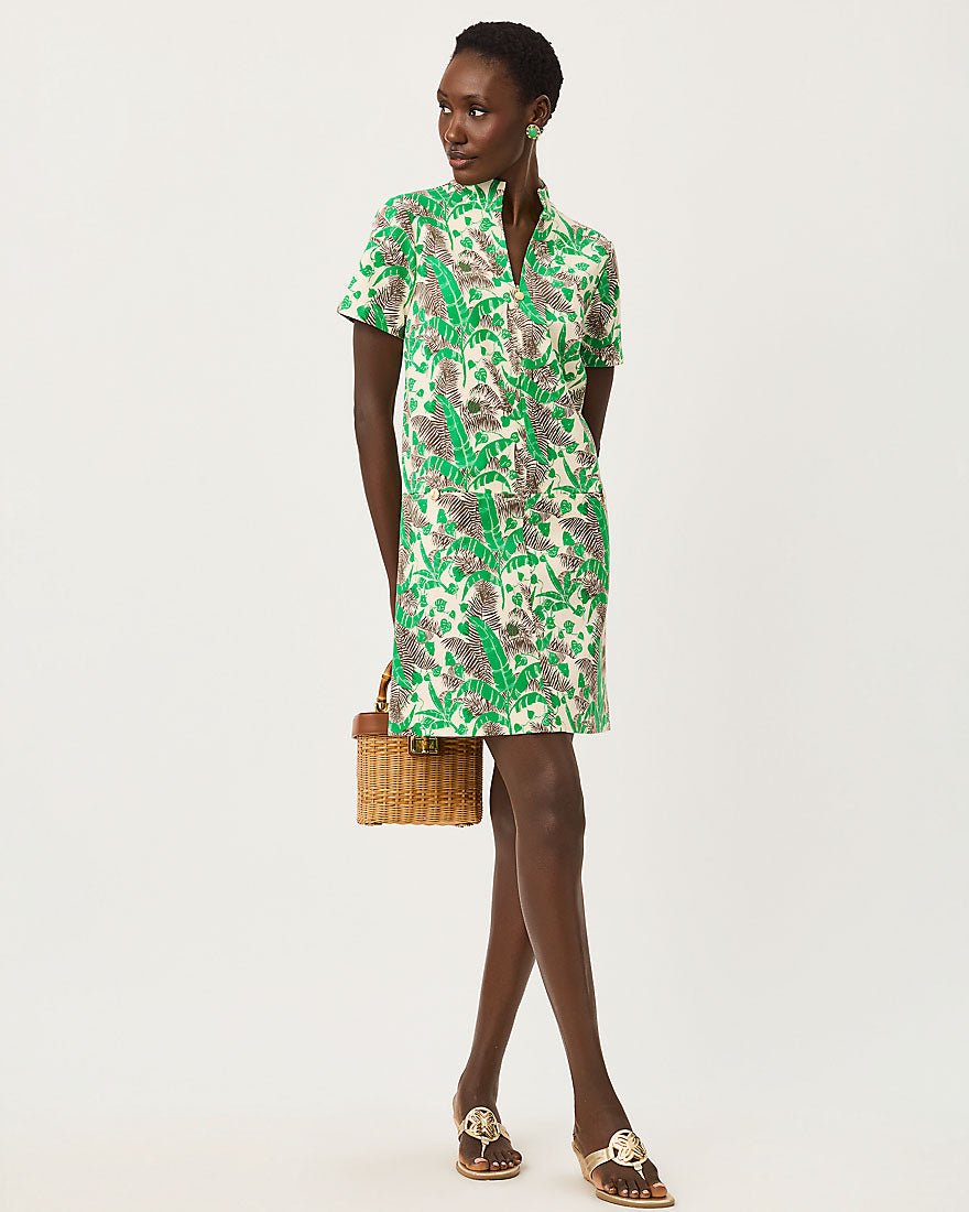 Lilly Pulitzer - Short Sleeve Rosee Dress - Vanilla Spice Hide And Leaf