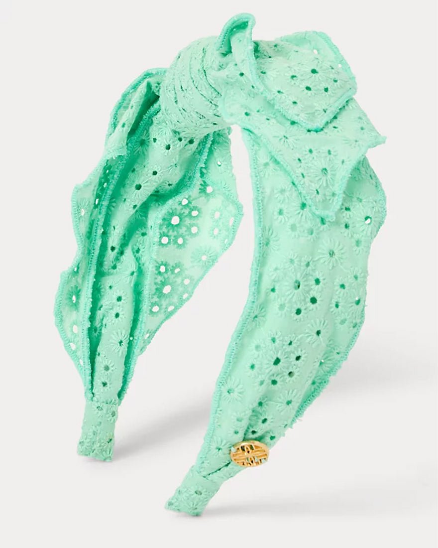 Lilly Pulitzer - Side Bow Knotted Eyelet Headband - Mint Condition