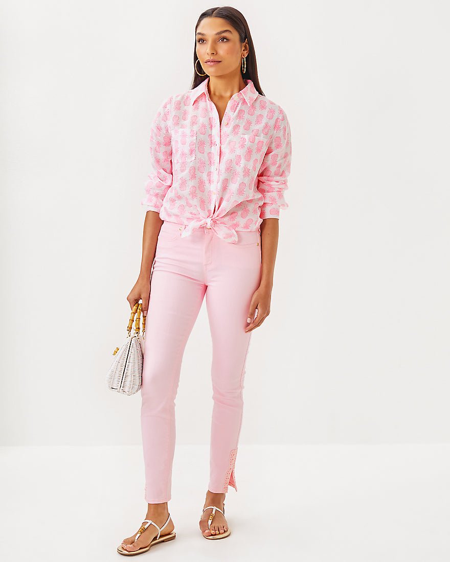 Lilly Pulitzer - South Ocean High Rise Skinny Denim Jean - Pink Muse