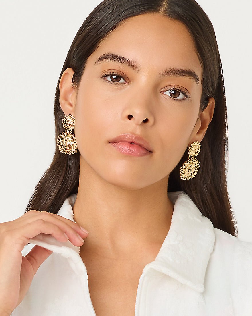 Lilly Pulitzer - Sunny Hunny Statement Earrings - Gold Metallic