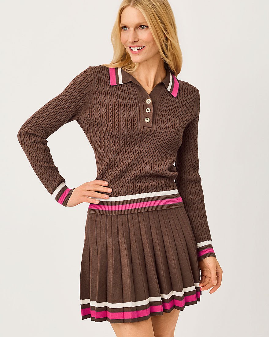 Lilly Pulitzer - Suzette Sweater - Coco Beach X Pink Aster Tipping
