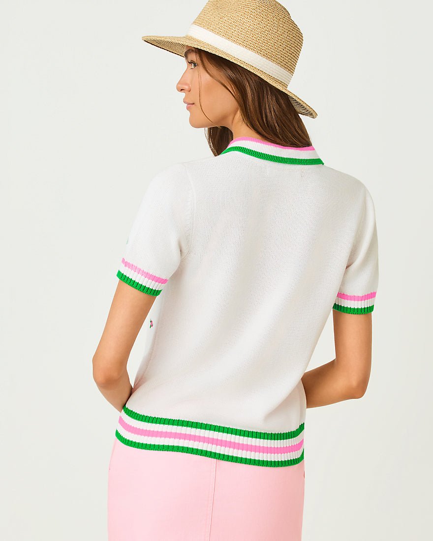 Lilly Pulitzer - Suzette Sweater - Resort White Derby Ditsy Embroidery