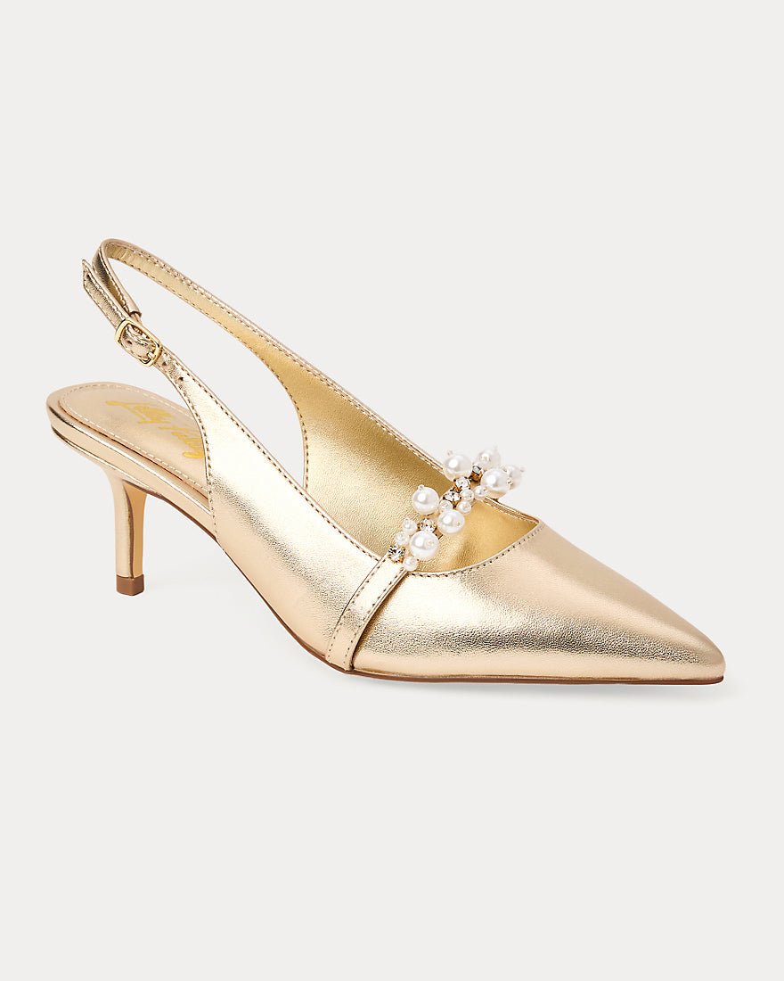 Lilly Pulitzer - Tamara Pearl Kitten Heel - Gold Metallic