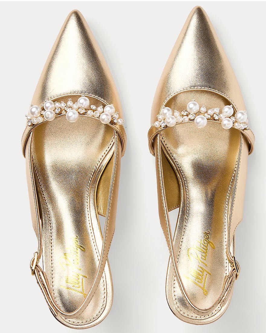 Lilly Pulitzer - Tamara Pearl Kitten Heel - Gold Metallic
