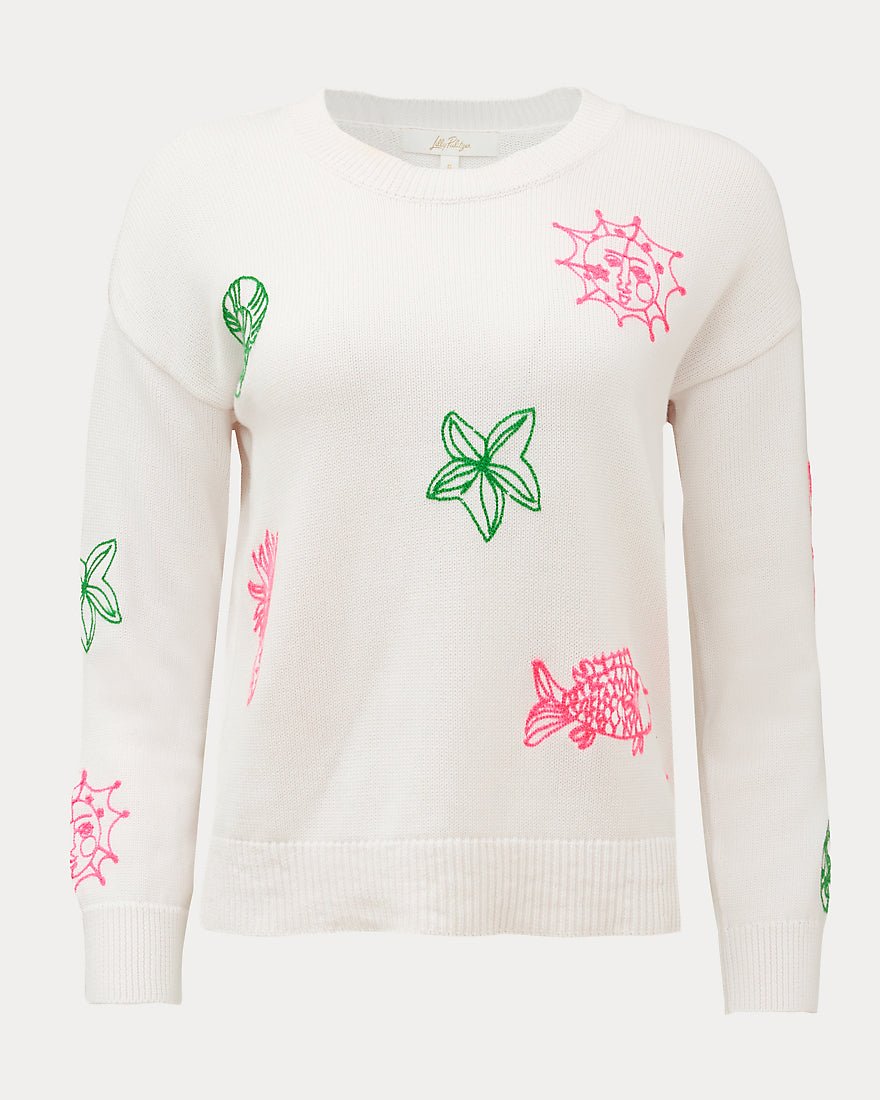 Lilly Pulitzer - Tensley Sweater - Resort White Fleur De Lilly