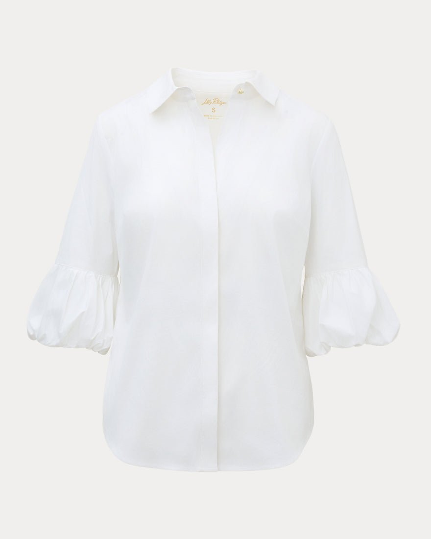 Lilly Pulitzer - The Bubble Sleeve Lilly Shirt - Resort White