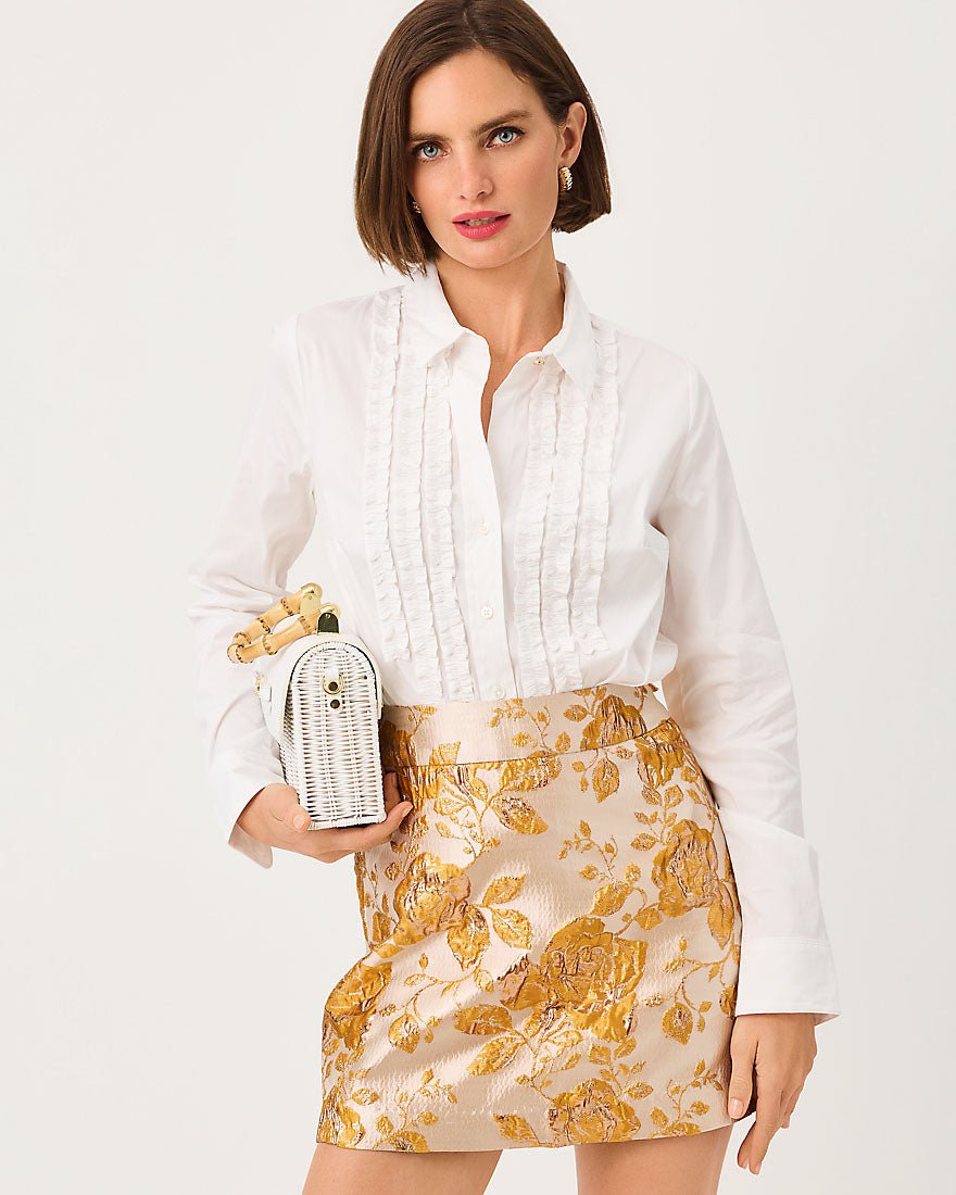 Lilly Pulitzer - The Fitted Lilly Tuxedo Shirt - Resort White
