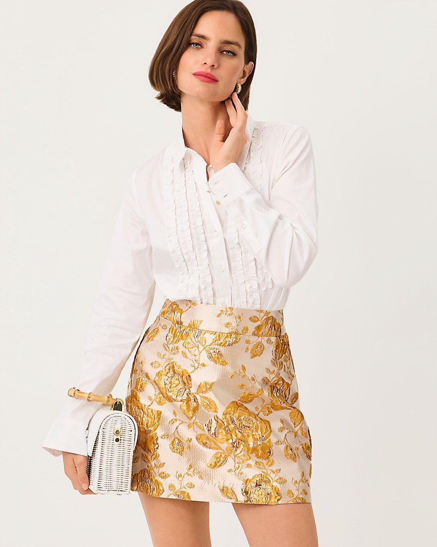 Lilly Pulitzer - The Fitted Lilly Tuxedo Shirt - Resort White