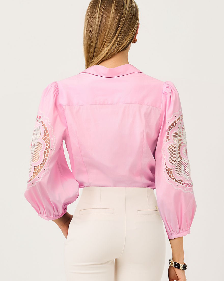 Lilly Pulitzer - The Flower Lace Lilly Shirt - Oleander Pink