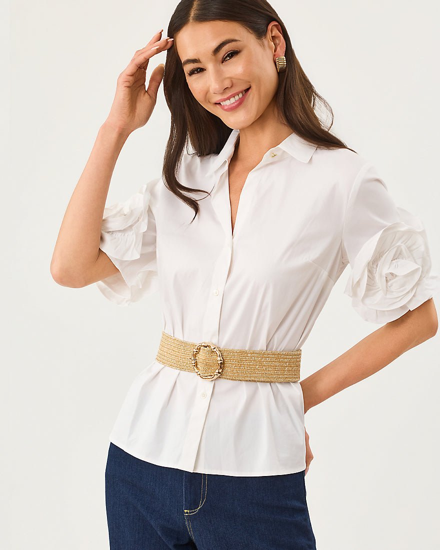 Lilly Pulitzer - The Flower Lilly Shirt - Resort White