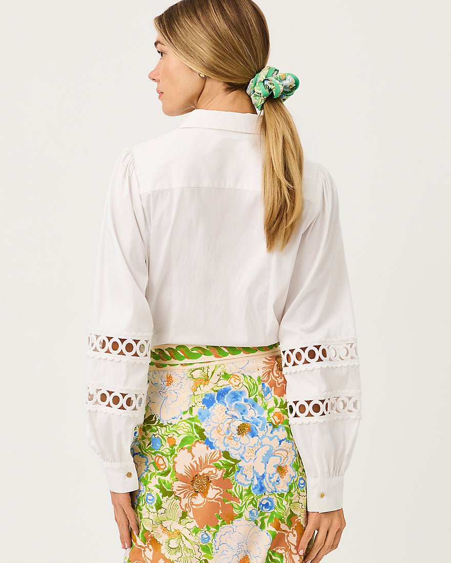 Lilly Pulitzer - The Lace Inset Lilly Shirt - Resort White