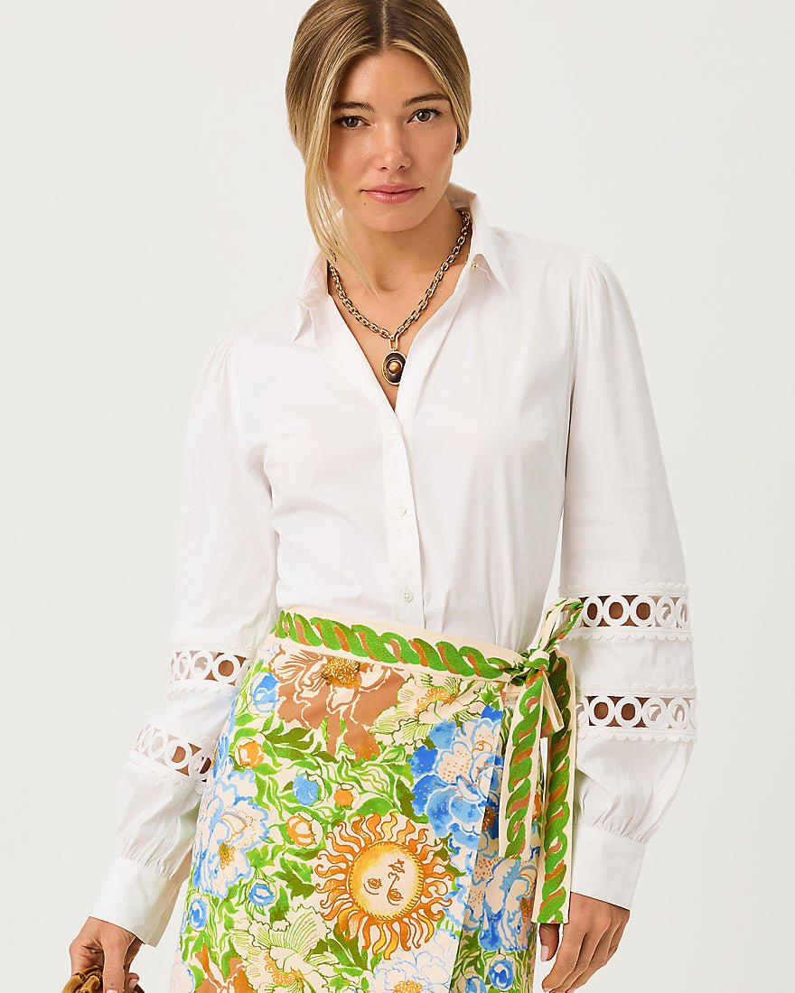 Lilly Pulitzer - The Lace Inset Lilly Shirt - Resort White