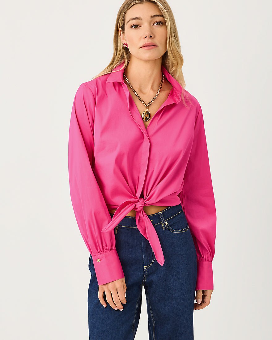 Lilly Pulitzer - The Tie Lilly Shirt - Pink Aster