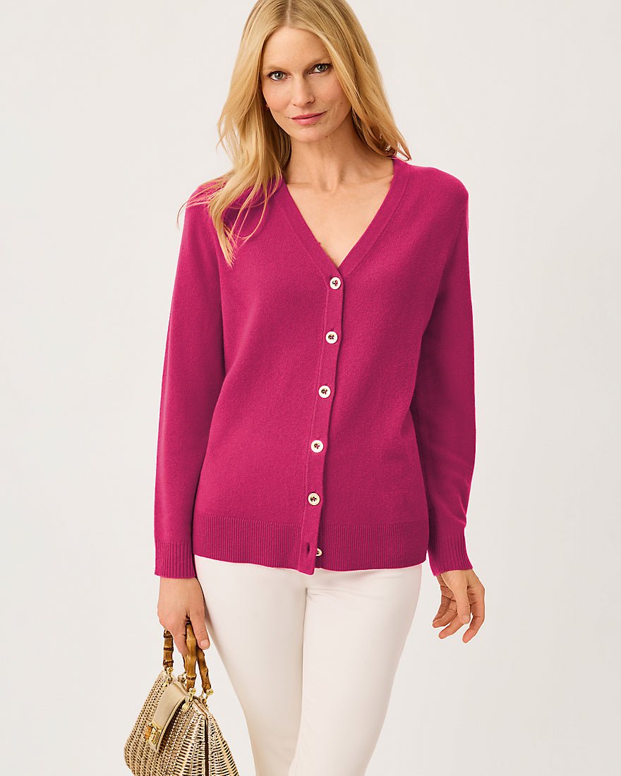 Lilly Pulitzer - Tippery Longer Length Cashmere Cardigan - Berry Bouquet
