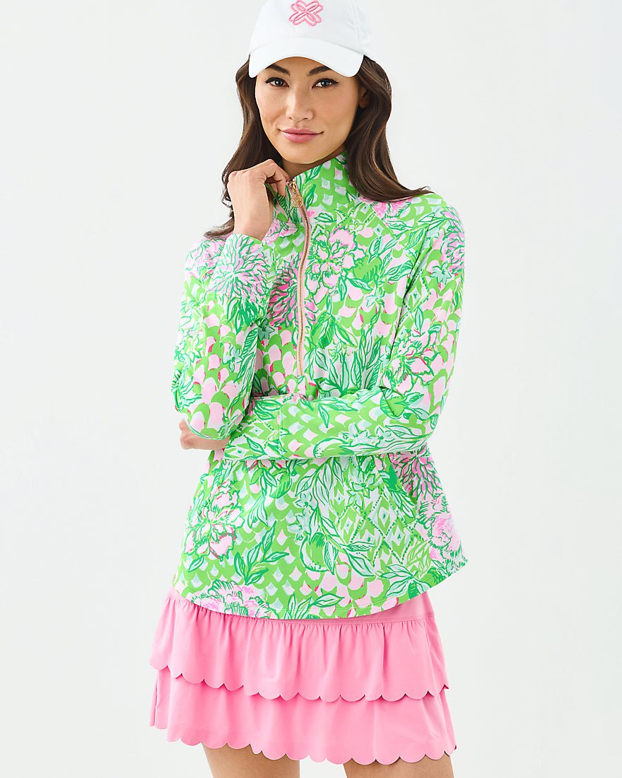 Lilly Pulitzer - Upf 50 Plus Skipper Popover - Fauna Green Lime Feeling Good