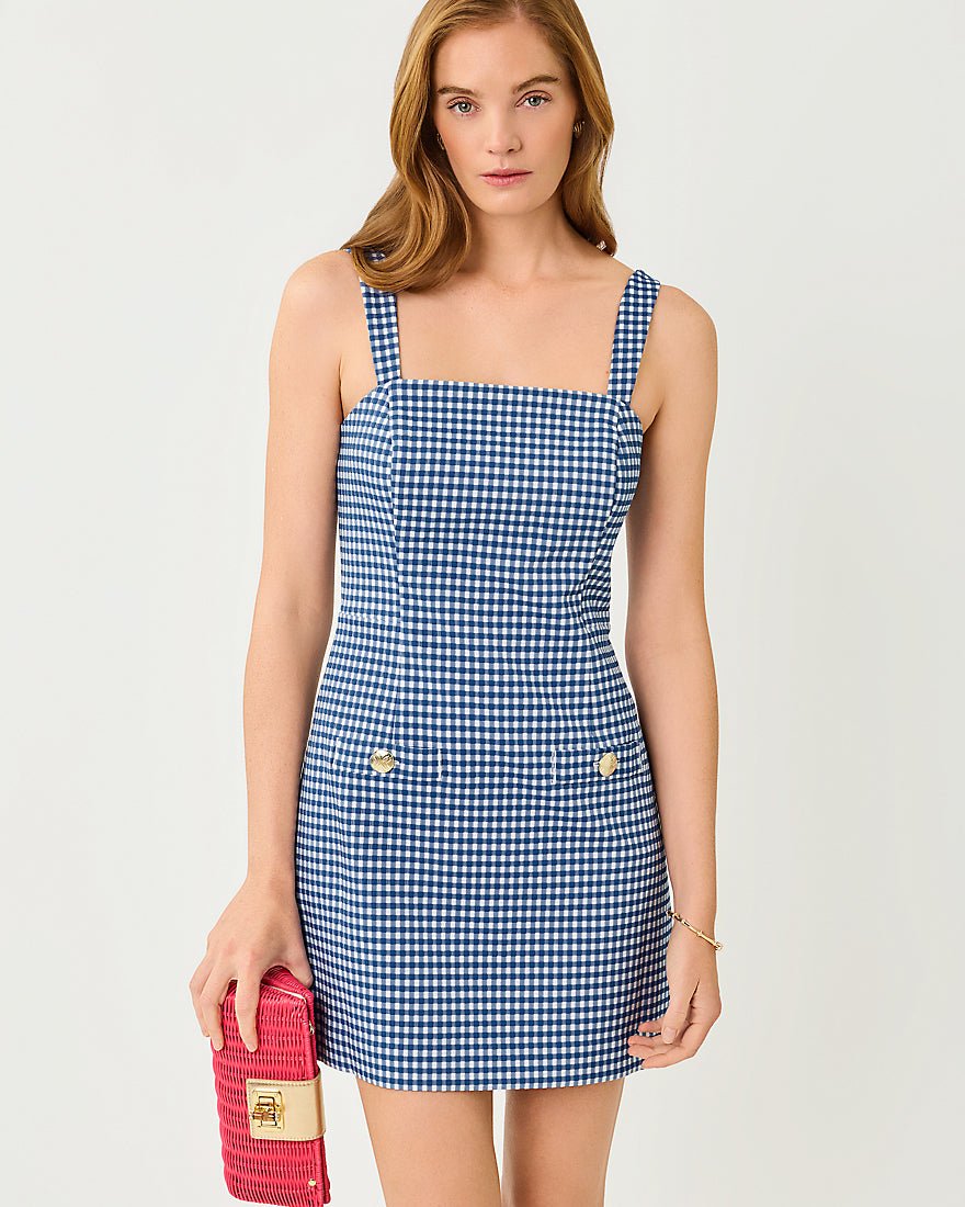 Lilly Pulitzer - Veda Skirted Romper - Starlight Navy Gingham