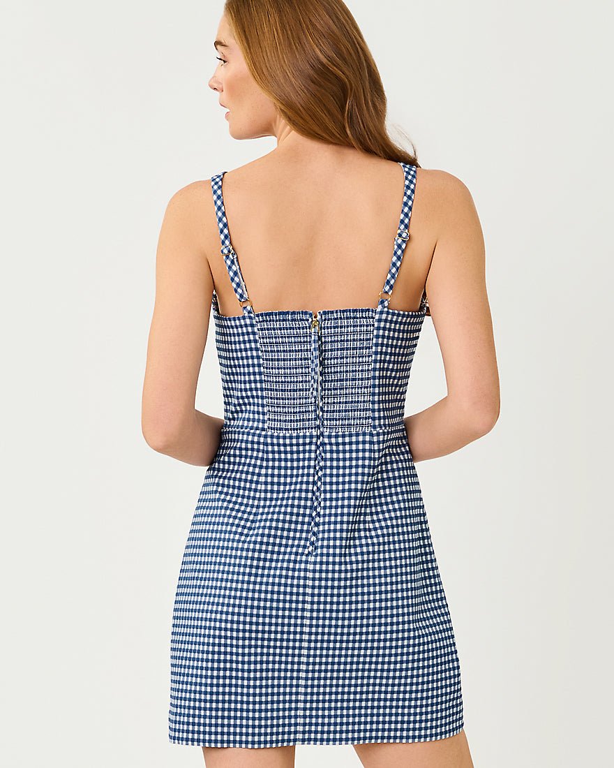 Lilly Pulitzer - Veda Skirted Romper - Starlight Navy Gingham