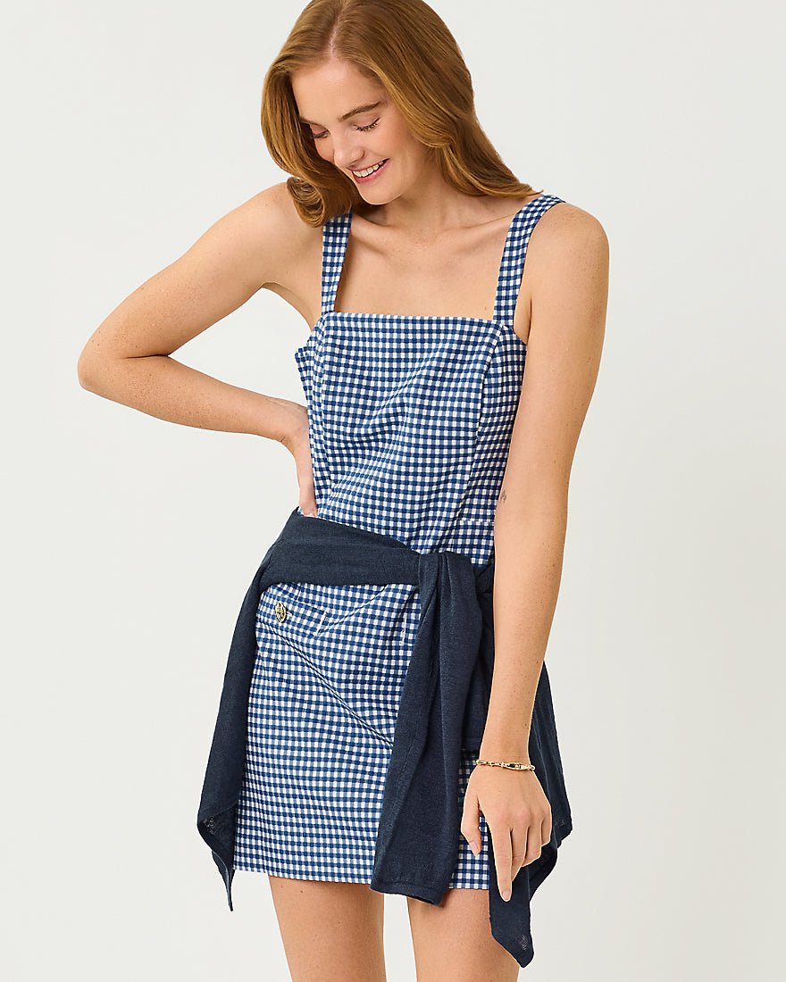 Lilly Pulitzer - Veda Skirted Romper - Starlight Navy Gingham