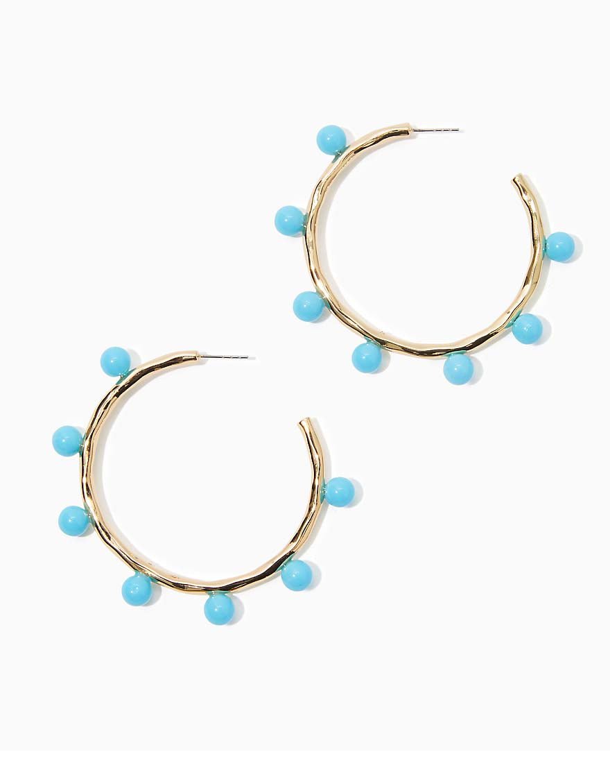 Wave N Sea Hoop Earrings - Las Olas Aqua - 1