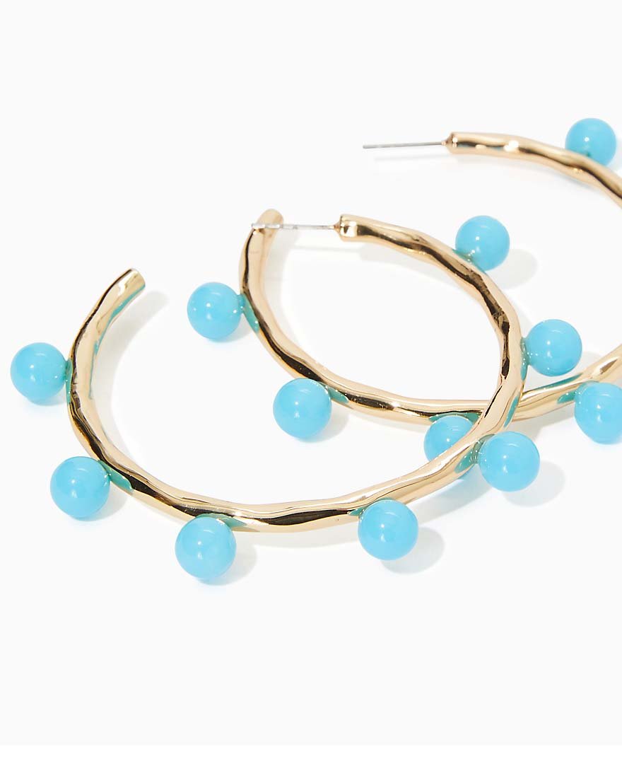 Wave N Sea Hoop Earrings - Las Olas Aqua - 2
