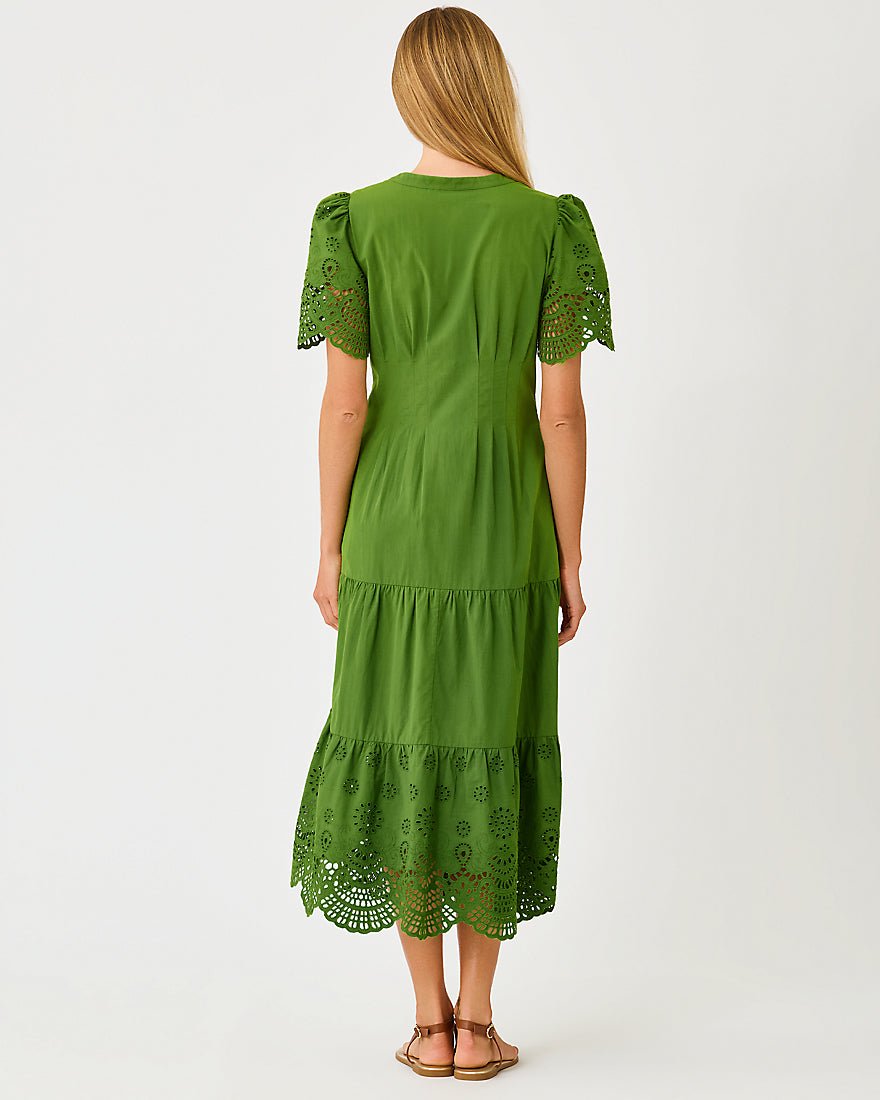 Lilly Pulitzer - Wayland Midi Dress - Oregano Scalloped Eyelet Border Poplin