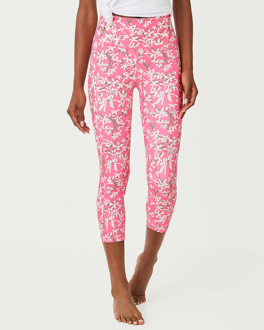 Lilly Pulitzer - Weekender High Rise Crop Legging Upf 50 Plus - Confetti Pink Crossgrain Lil Liza
