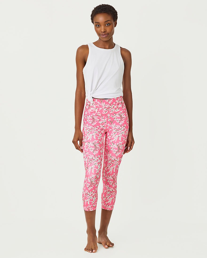 Lilly Pulitzer - Weekender High Rise Crop Legging Upf 50 Plus - Confetti Pink Crossgrain Lil Liza