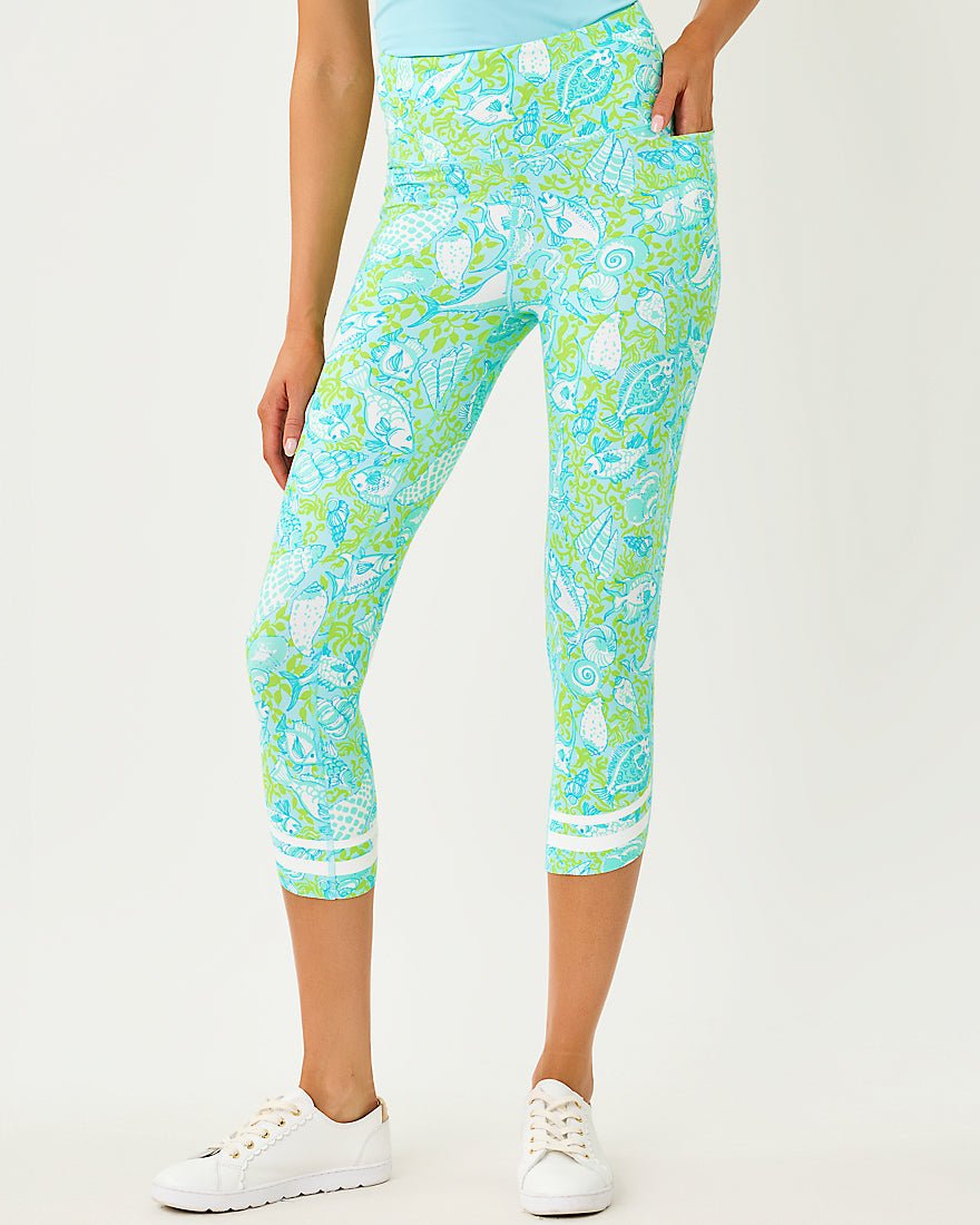 Lilly Pulitzer - Weekender High Rise Crop Legging Upf 50 Plus - Day Dream Blue Throw Me A Line