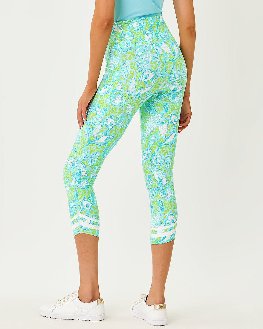 Lilly Pulitzer - Weekender High Rise Crop Legging Upf 50 Plus - Day Dream Blue Throw Me A Line