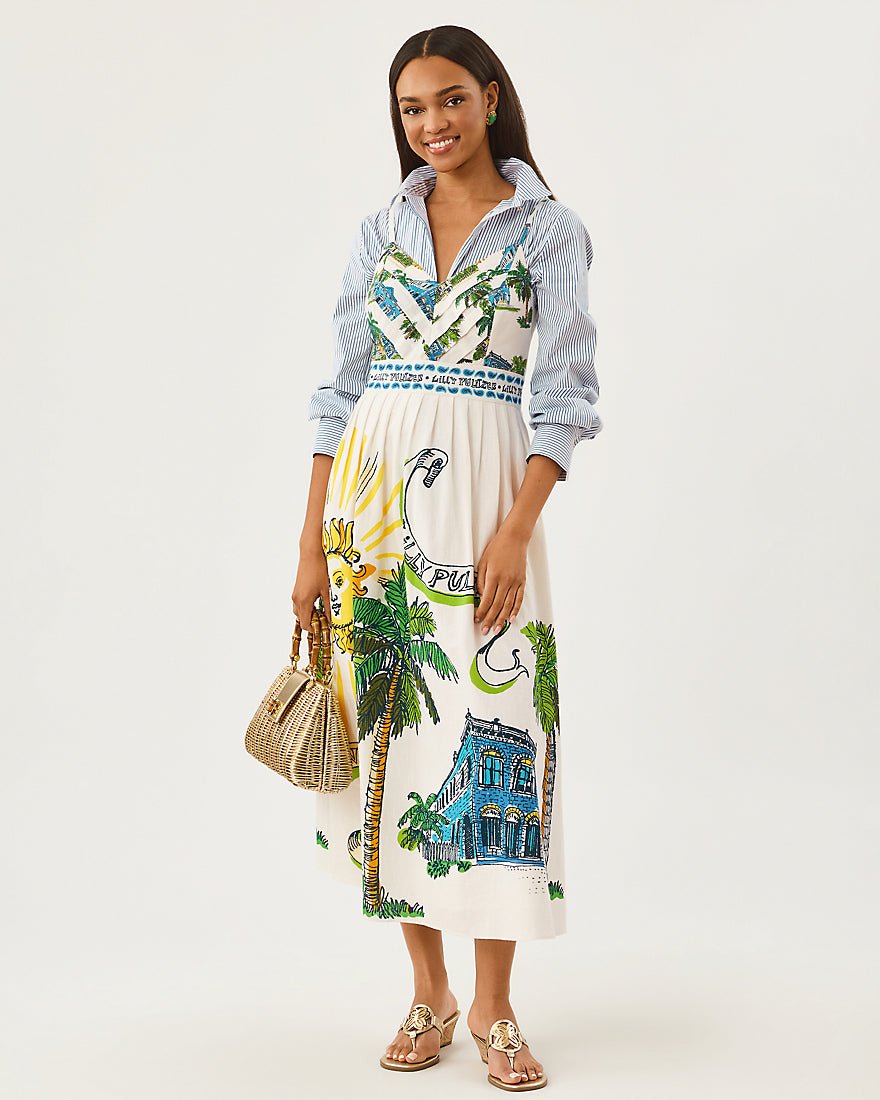 Lilly Pulitzer - Wendley Midi Dress - Coconut Oversized Key West Toile