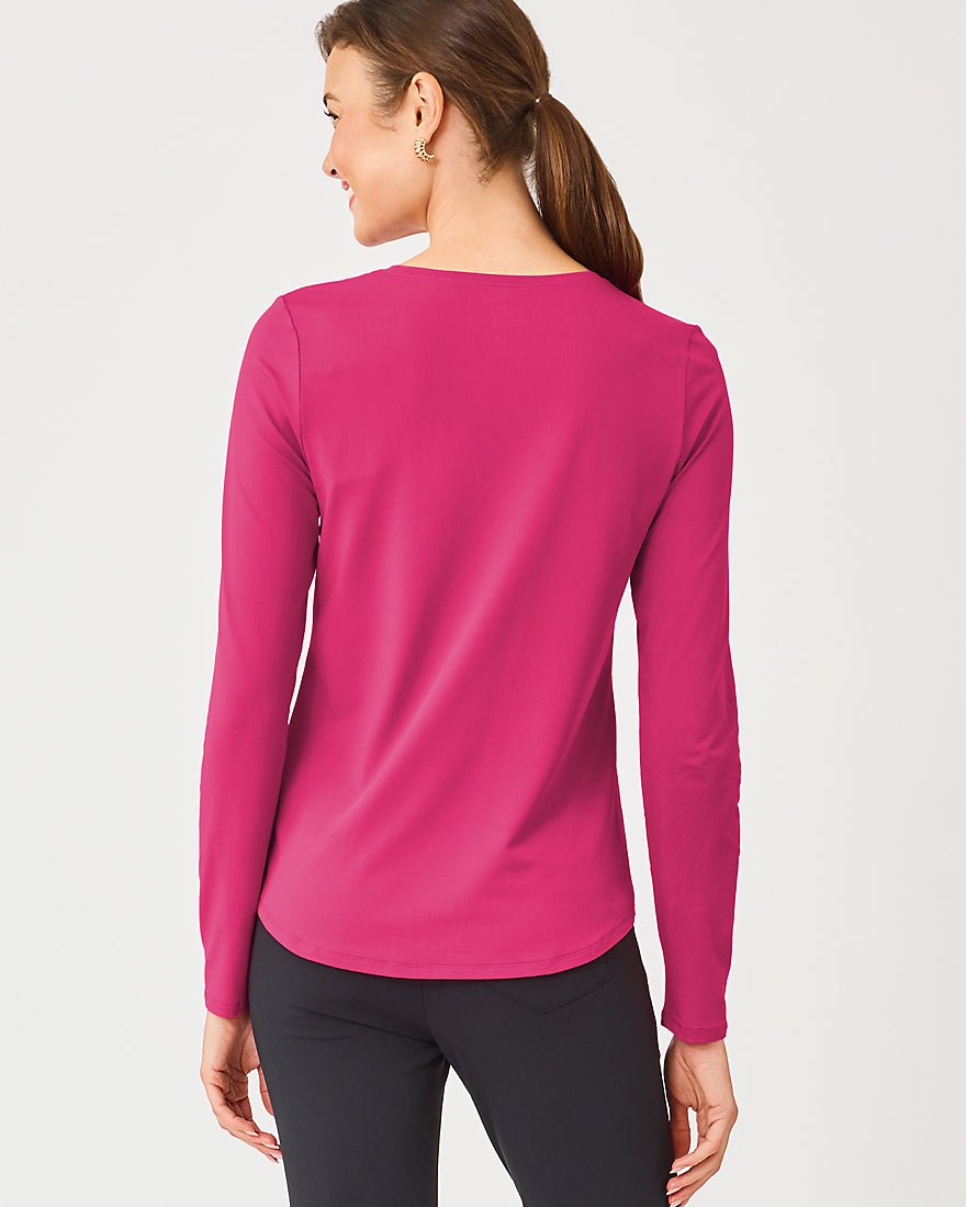 Lilly Pulitzer - Westley Long Sleeve Active Tee Upf 50 Plus - Berry Bouquet