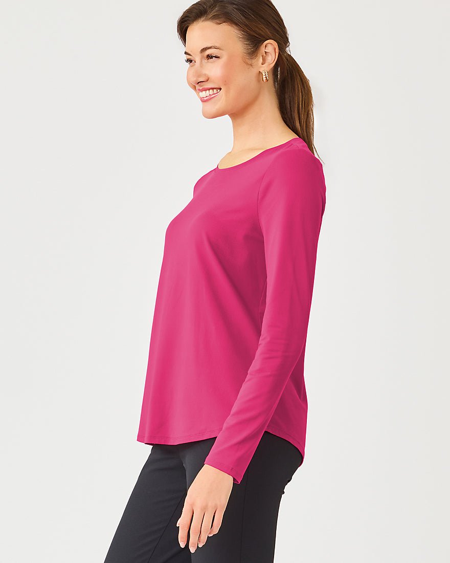 Lilly Pulitzer - Westley Long Sleeve Active Tee Upf 50 Plus - Berry Bouquet