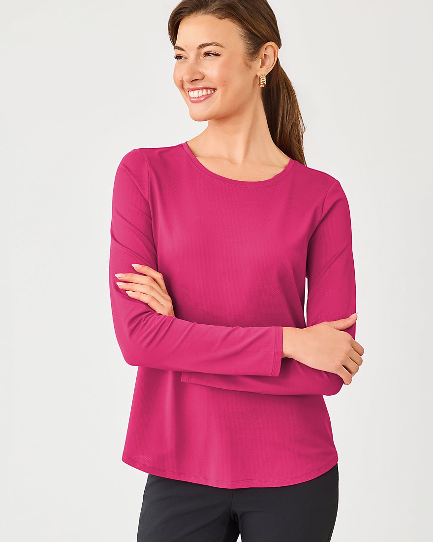 Lilly Pulitzer - Westley Long Sleeve Active Tee Upf 50 Plus - Berry Bouquet