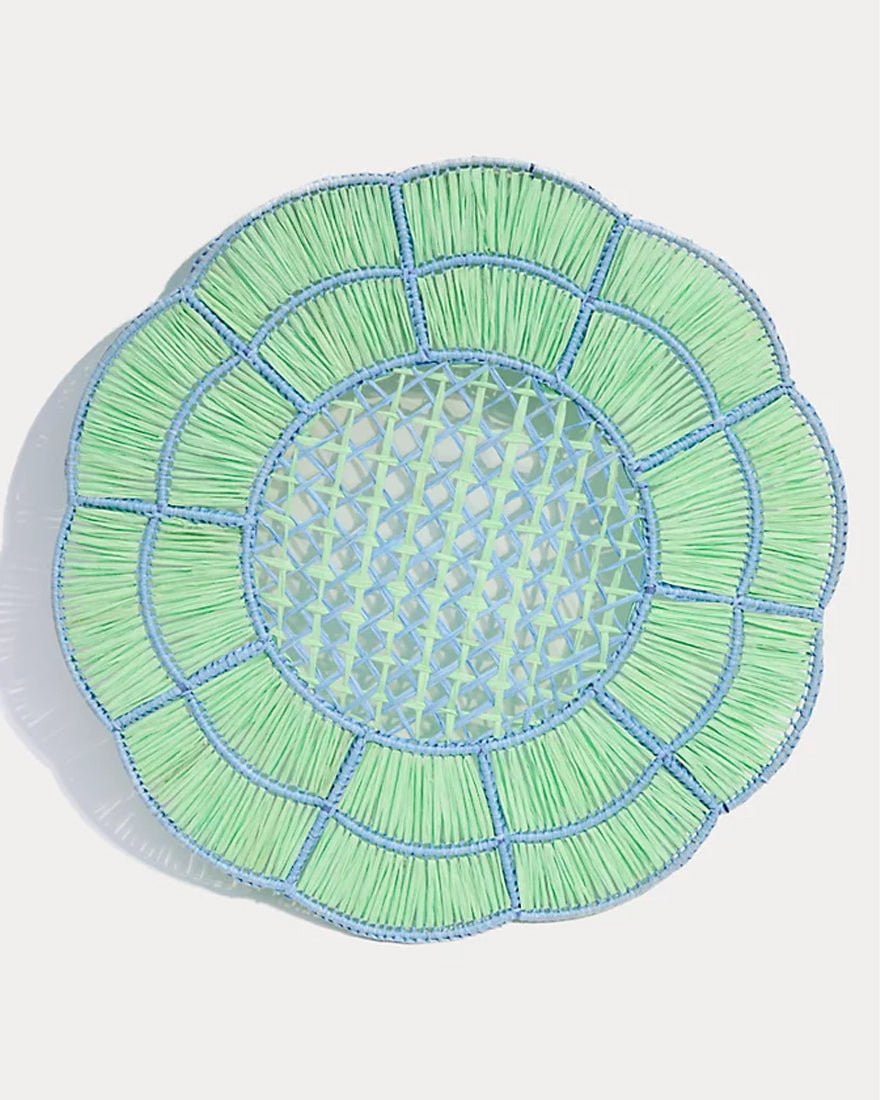 Lilly Pulitzer - Woven Flower Charger - Mint Condition X Hydrangea Blue