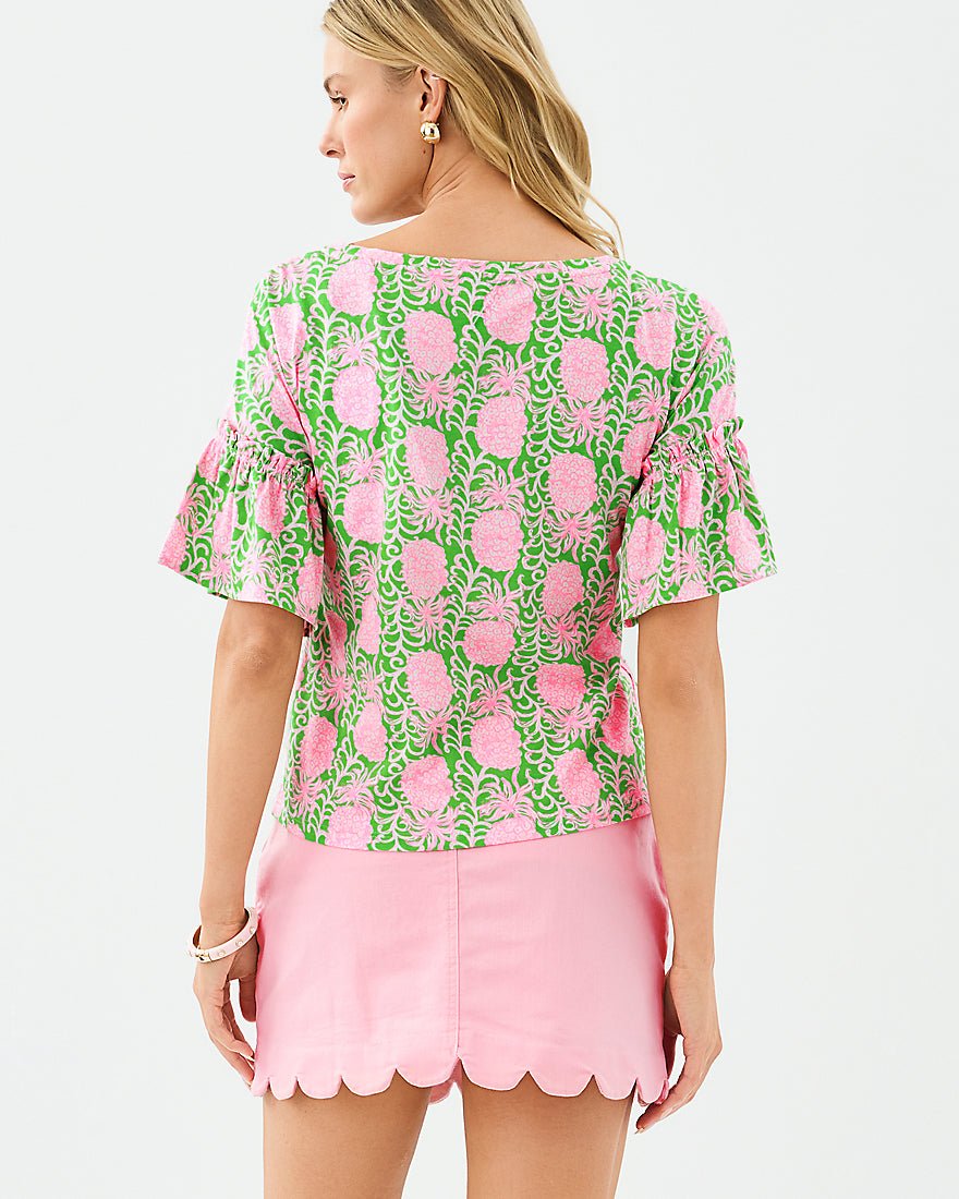 Lilly Pulitzer - Ziva Top - Fauna Green Party Like A Pineapple