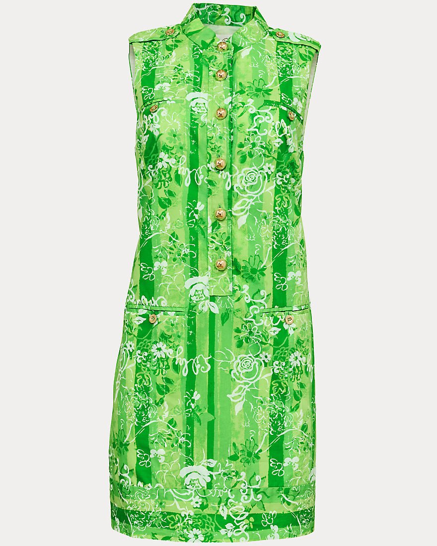 Lilly Pulitzer - Zorella Shift Dress - Jackfruit Green Roseys Petals Overlay