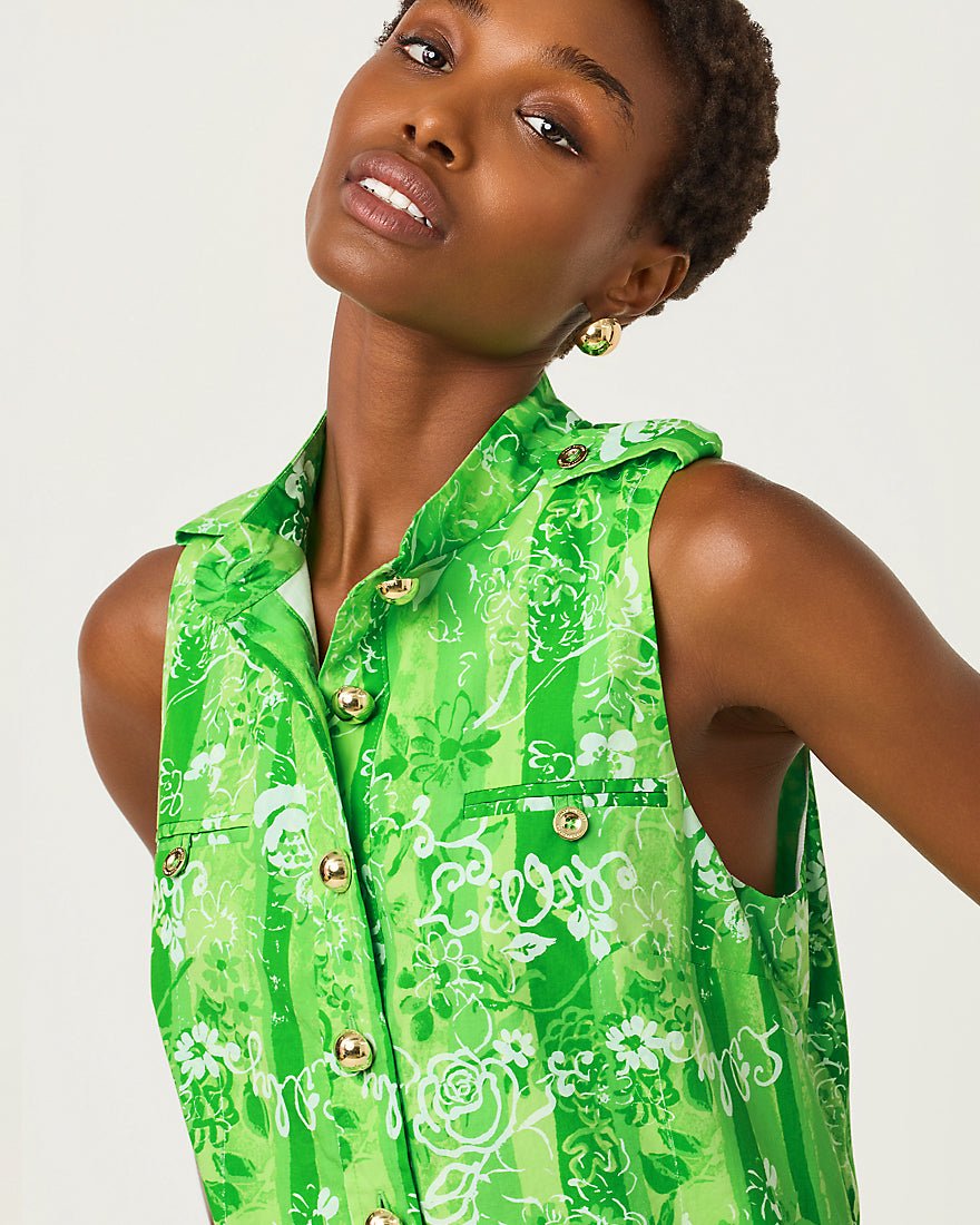 Lilly Pulitzer - Zorella Shift Dress - Jackfruit Green Roseys Petals Overlay