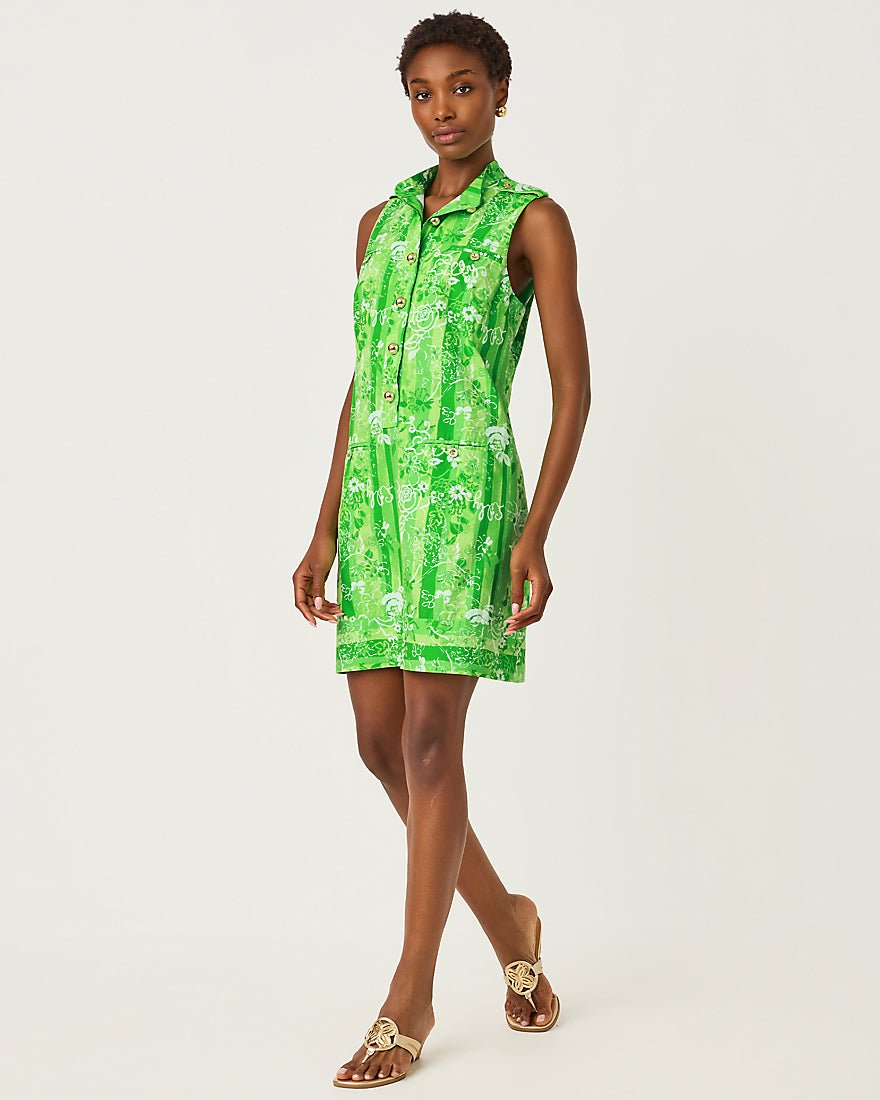 Lilly Pulitzer - Zorella Shift Dress - Jackfruit Green Roseys Petals Overlay