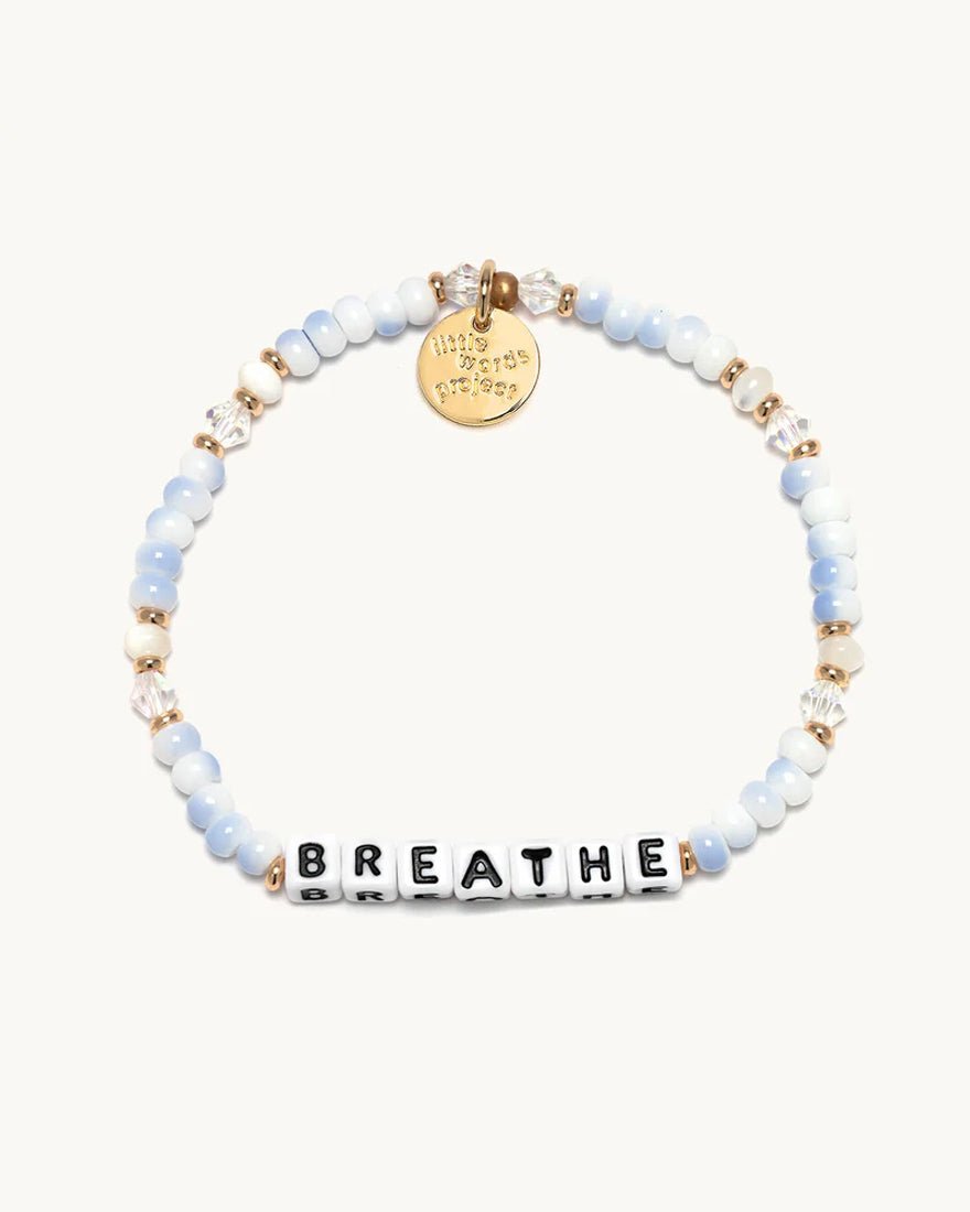 Little Words Project - Breathe Bracelet - White Cotton Clouds