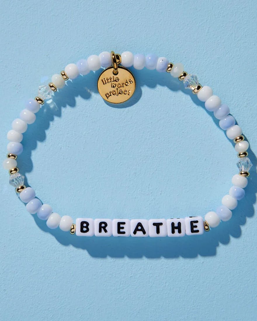 Little Words Project - Breathe Bracelet - White Cotton Clouds