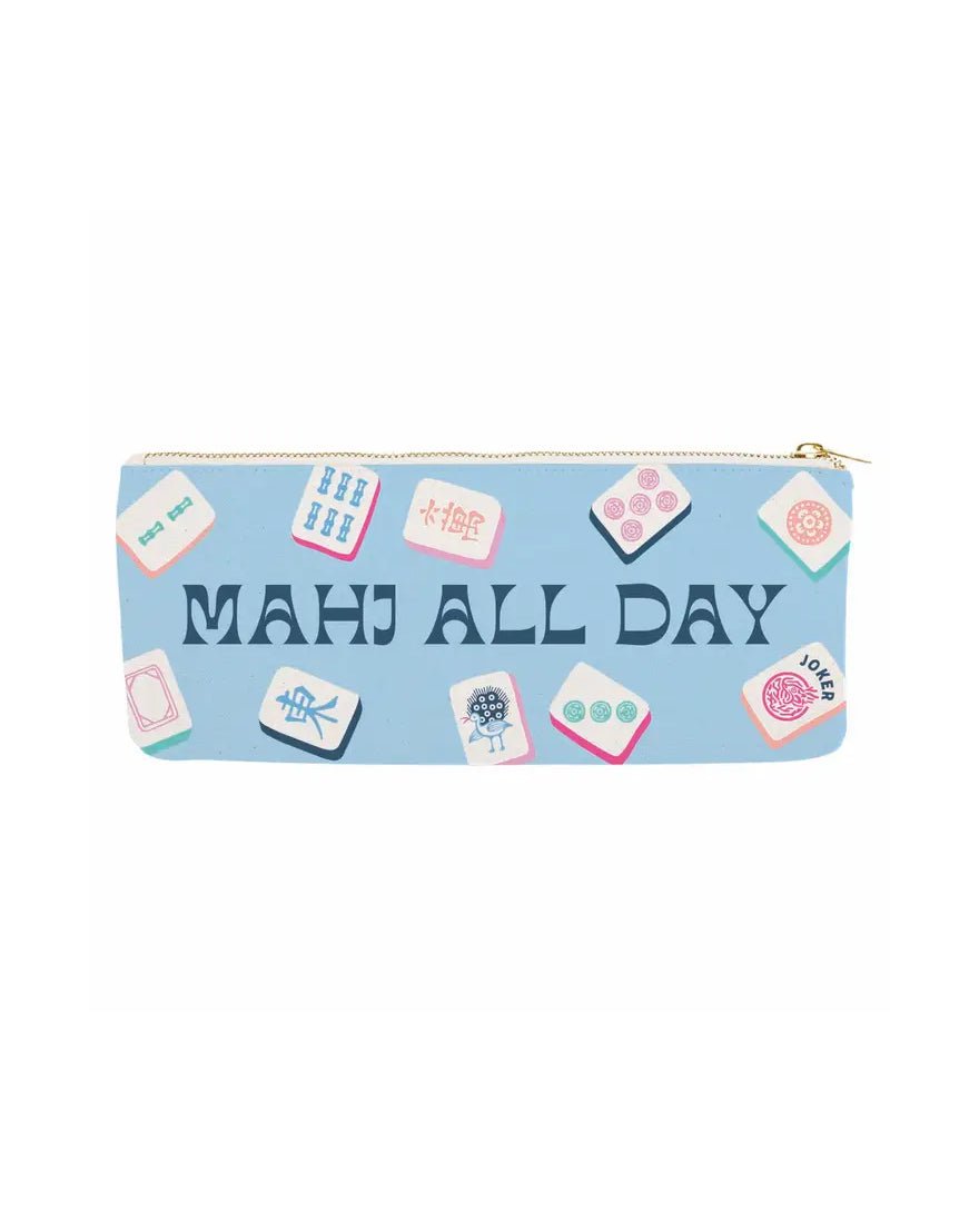 Mahjong Zipper Canvas Tile Pouch