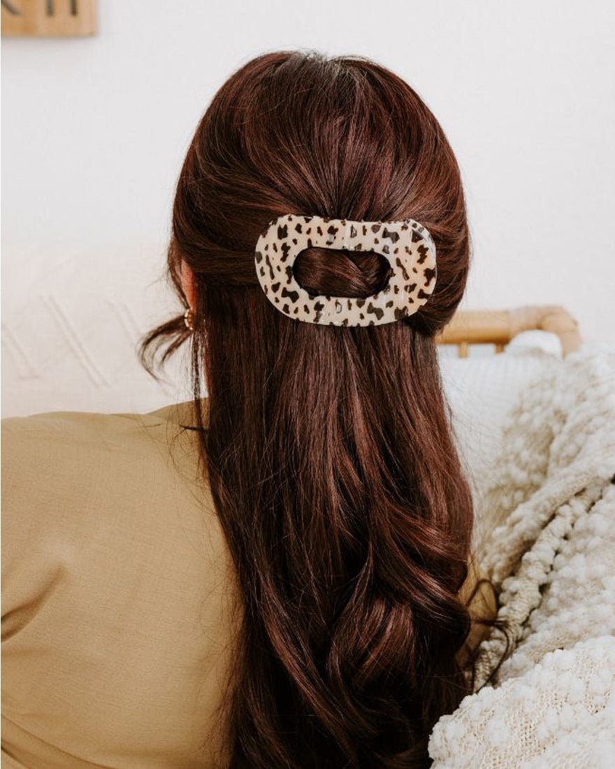 Teleties - Flat Round Hair Clip - Almond Beige